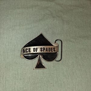 Ace of Spades Spade Belt Buckle - Black and Silver